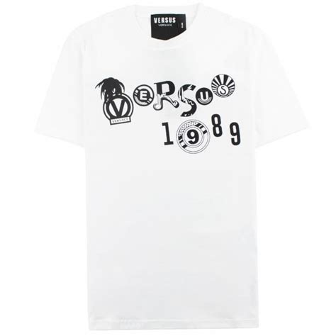 Versace Versus Slim Fit Print T Shirt White Onu