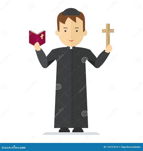 Catholic priest character stock vector. Illustration of person - 115121014