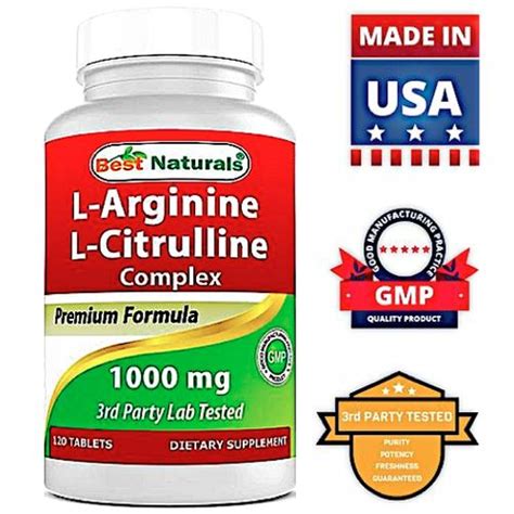 Best Naturals L Arginine L Citrulline Complex Premium Formula