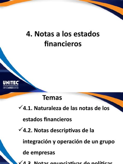 4 Notas A Los Estados Financieros Pptx Estado Financiero Contabilidad