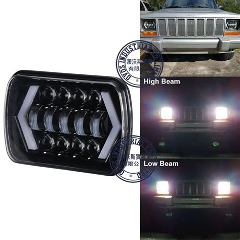 1Pcs 6x7 5x7 Inch High Low Beam Led Headlights With Angel Eyes DRL