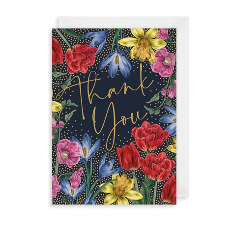 Floral Thank You Greetings Card | The Art File