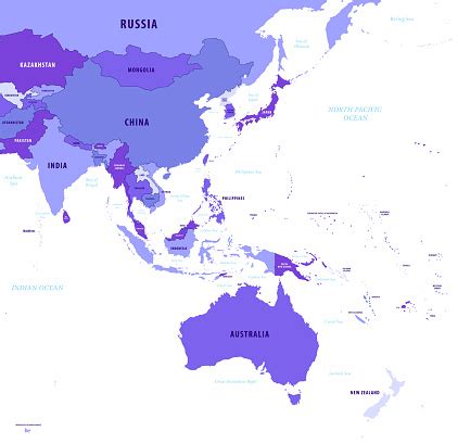 Asiapacific Map Vector Of Pacific Asia Map Stock Illustration ...