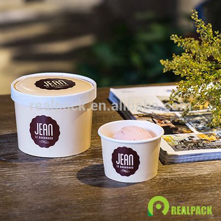 Custom Size Biodegradable Paper Yogurt Tub With Paper Lid China Ice