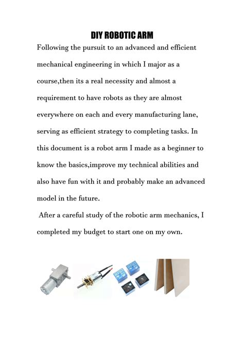 (PDF) DIY ROBOTIC ARM