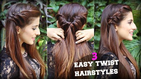 1 Min Cute And Easy Everyday Twist Hairstyles For School College Work Quick Hair Tutorial Youtube