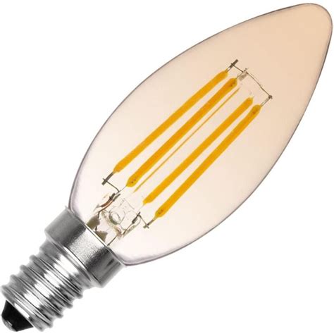 Lampadina Filamento Led E C W Lm Regolabile Candela Gold