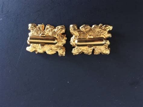 Robert Larin Vintage Brutalist Gold Gilt Cufflinks R Gem