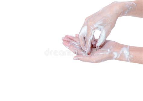 Woman Washing Hand With Soap Foam And Water Hand Clean For Good