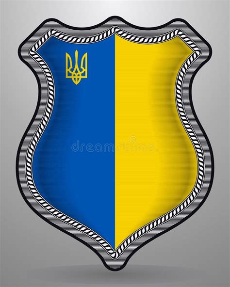 Flag of Ukraine with Trident. Vector Badge and Icon Stock Vector - Illustration of east ...