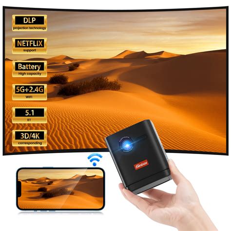 Buy Mini Projector with high-capacity Rechargeable battery,iSinbox DLP ...