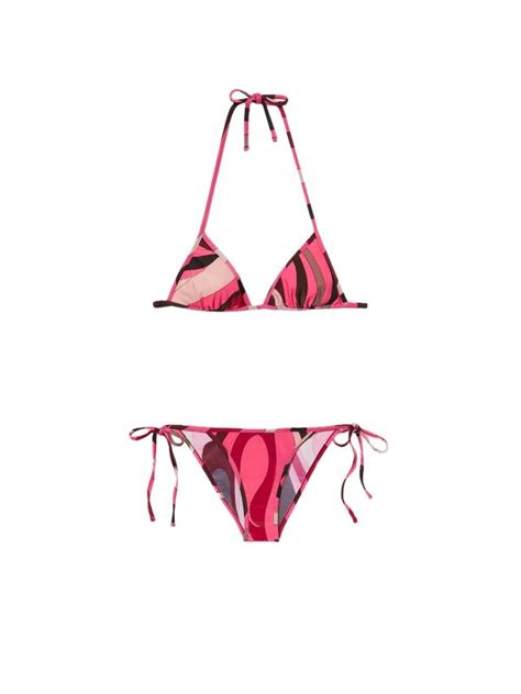 Emilio Pucci Pucci Women S Marmo Print Bikini In Pink Editorialist