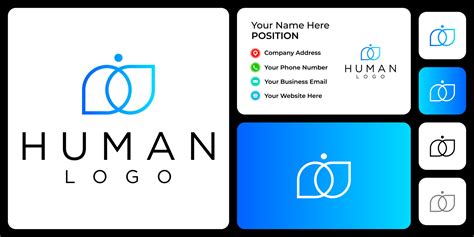 Human logo design with business card template. 10951805 Vector Art at ...