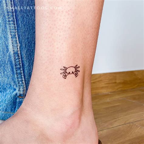 Small Minimalistic Crab Temporary Tattoo Located On The