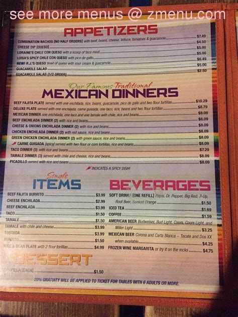 Online Menu of El Fenix Cafe Restaurant, Abilene, Texas, 79605 - Zmenu