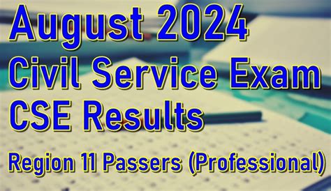 Civil Service Exam Result August 2024 Region 11 Passers Professional Philnews