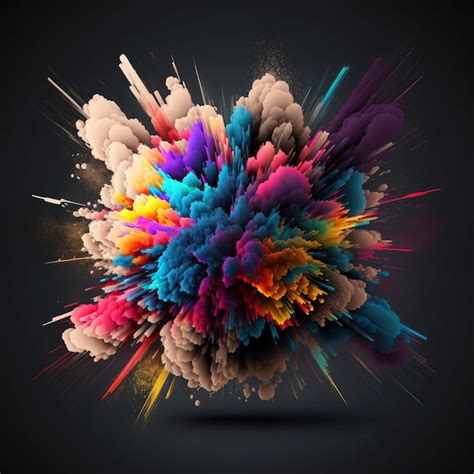 Premium Photo | A colorful explosion with a black background and a ...