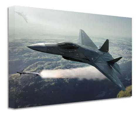 Cuadro Avión Caza Top Gun Canvas Grueso Cjt7 140x90 Envío gratis