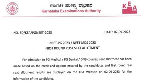 Kea Neet Pg Counseling 2023 Round 1 Seat Allotment Dates Released