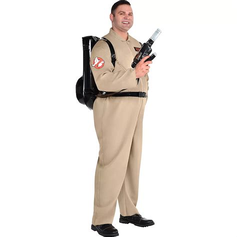 Plus Size Ghostbusters Jumpsuit For Adults With Proton Pack Party City