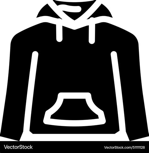 Hoodies clothing glyph icon Royalty Free Vector Image