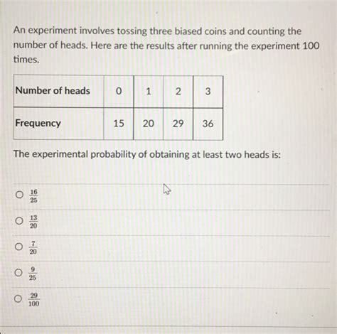 Solved An Experiment Involves Tossing Three Biased Coins And Counting