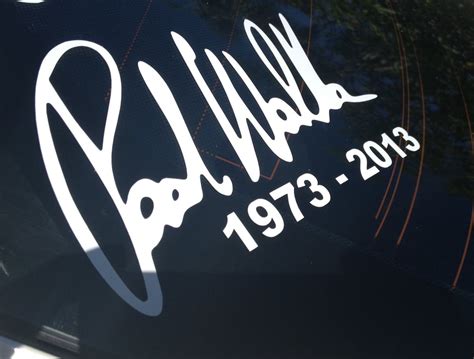 All Series Decals — Paul Walker signature