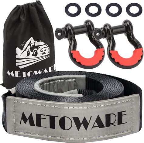 Amazon Metoware Tow Strap Recovery Kit X Ft Heavy Duty