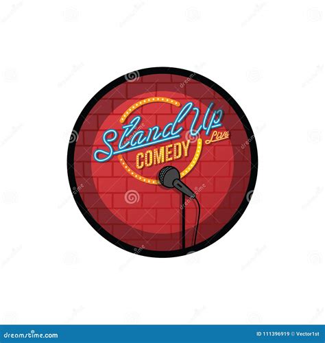 Stand up comedy open mic stock vector. Illustration of brick - 111396919