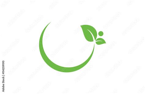 leaf circle vector logo Stock Vector | Adobe Stock