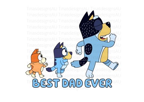 Personalised Fathers Day Bluey Printable Image Download Etsy