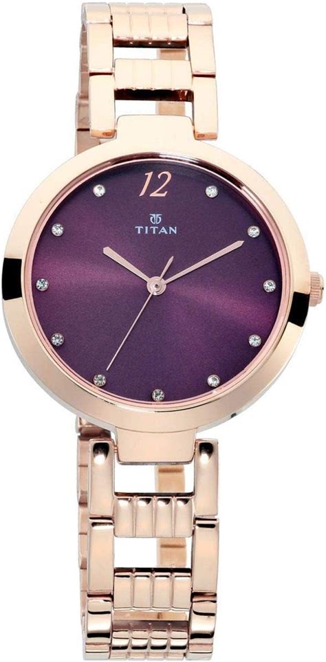 Titan Women Stainless Steel Brown Dial Analog Watch 95248wm02 Band