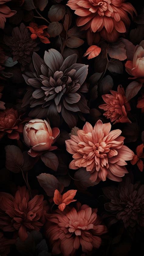 Dark Plant pattern wallpaper flower | Premium Photo Illustration - rawpixel