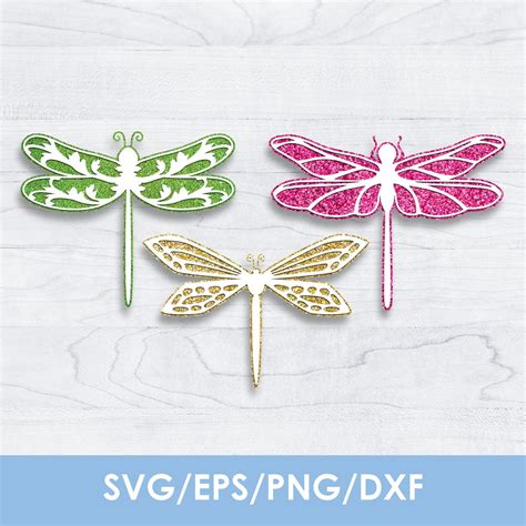 3d Layered Dragonfly Svg Bundle Paper Cutting Dragonflies Png