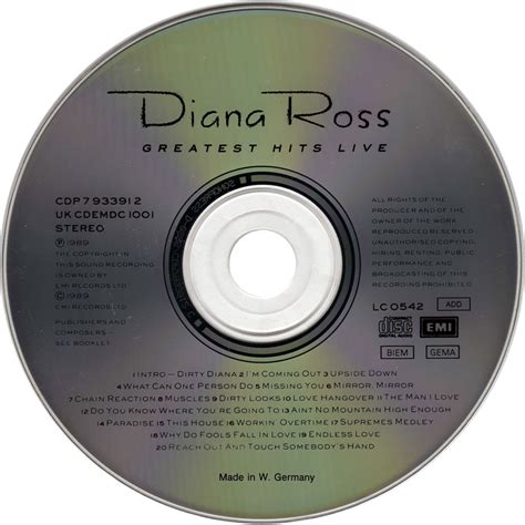 Car Tula Cd De Diana Ross Greatest Hits Live Portada