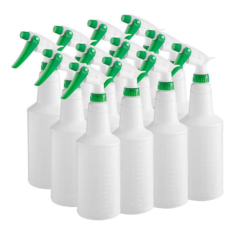 Lavex 32 Oz Green Plastic Bottle Sprayer 12pack