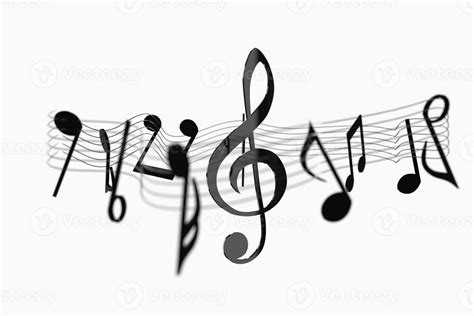 Black music notes with white background, 3d rendering. 27870961 Stock ...