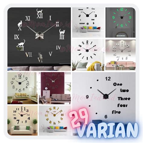 Jual 3D Giant Wall Clock Jam Dinding Dingding DIY Raksasa Besar Jumbo