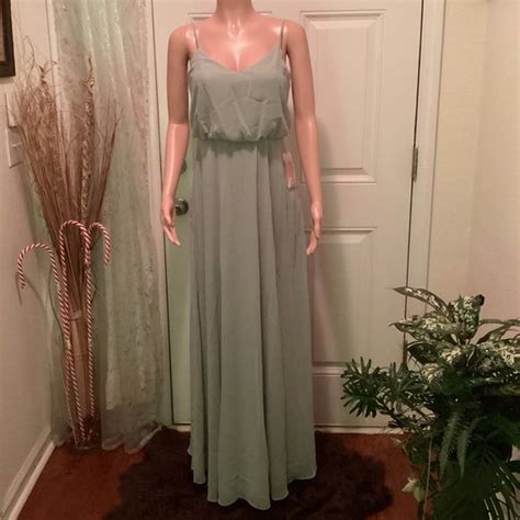 BIRDY GRAY Medium Chiffon Sage Maxi Dress Sage Maxi Dress Dress Es