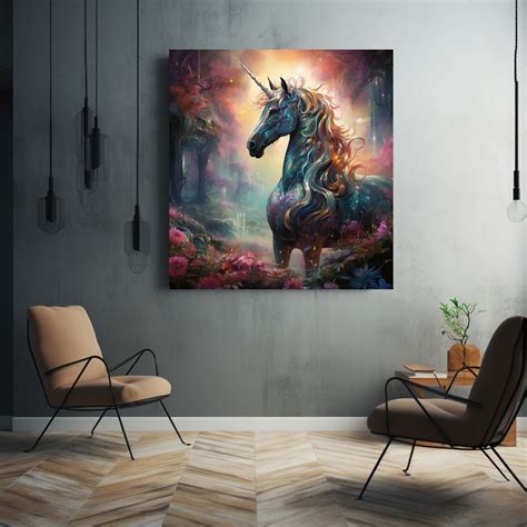 Mystical Unicorn Digital Wall Art, Abstract Wall Art, Magical Horse ...