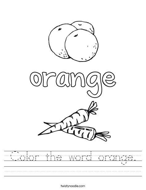 Free Printable Color Orange Worksheets Printable Word Searches