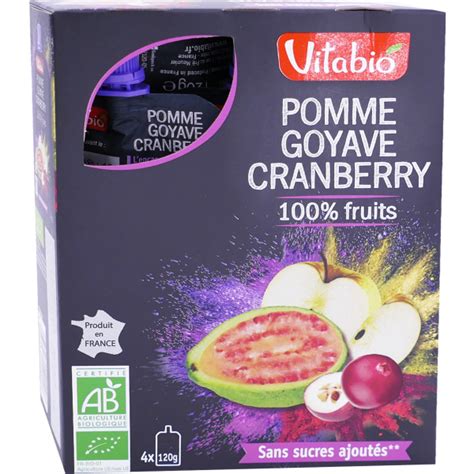 VITABIO POMME GOYAVE CRANBERRY 4 X 120 G Bio Plantes