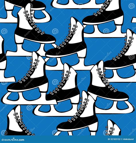 Seamless Pattern Skates for Figure Skating Stock Vector - Illustration