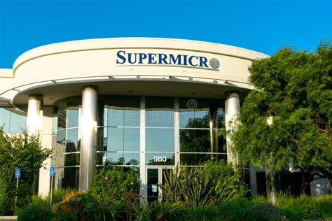 Supermicro Logo and Sign at Headquarters of Information Technology Company Super Micro Computer ...