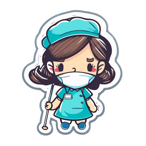 Pegatina Personaje Enfermera Personaje Femenino En Uniforme Medico Clipart Vector Png Diseño