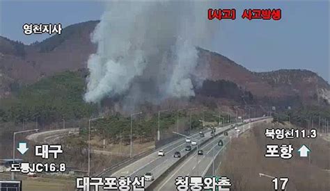 경북 영천서 산불발생 산림당국 진화 중 뉴스프리존