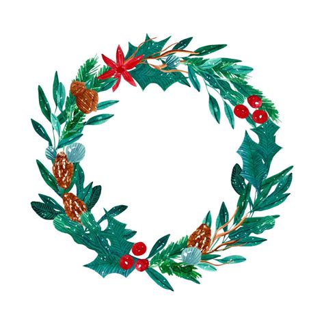 Free Vector Watercolor Christmas Wreath