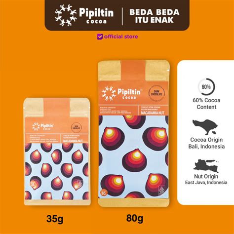 Jual Pipiltin Cocoa Dark Coklat Chocolate Bar Macadamia Nut Shopee Indonesia