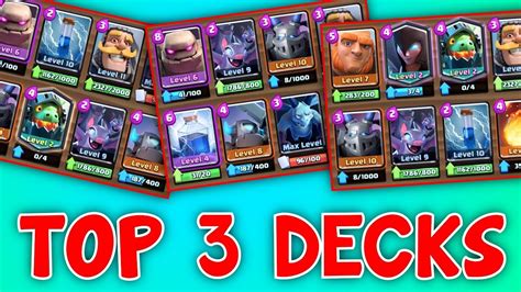 TOP 3 BEST Crown Championship Decks Clash Royale YouTube