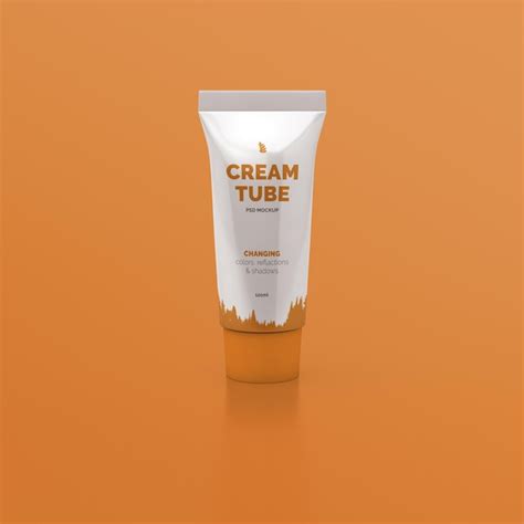 Premium Psd Cosmetic Cream Tube Packaging Mockup Front View